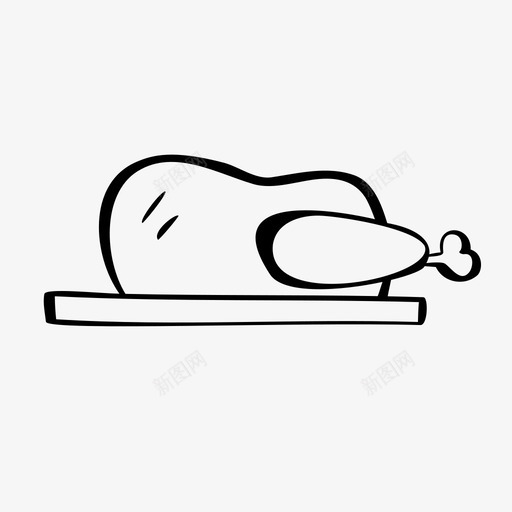 鸡肉火鸡烤鸡图标svg_新图网 https://ixintu.com 全烤鸡 全鸡 手绘 火鸡 烤鸡 烧烤 肉 食品 餐 鸡肉