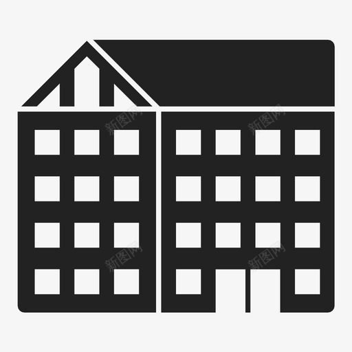 公寓联排别墅房地产图标svg_新图网 https://ixintu.com 住宅 公寓 分时度假 合作社 建筑 房地产 联排别墅