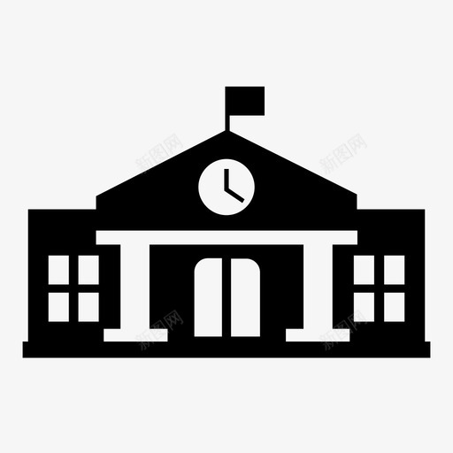 学校小学中学图标svg_新图网 https://ixintu.com 中学 学习 学校 小学 建筑 教学 教育 机构 知识 高中