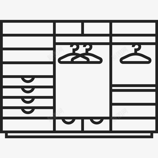 衣柜衣架存放衣物图标svg_新图网 https://ixintu.com 便于取用 存放衣物 排列整齐 木架 衣架 衣柜 随时可用