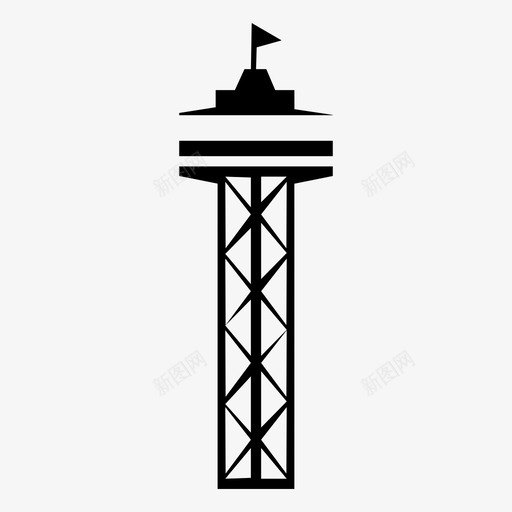 观景塔圣克拉丽塔六面旗图标svg_新图网 https://ixintu.com 主题公园 六面旗 向上 圣克拉丽塔 城市 手表 观景 观景塔 钢铁 骑乘