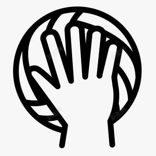 踢球排球运动图标svg_新图网 https://ixintu.com 击球 孩子 手 打球 扣球 排球 游戏 踢球 运动