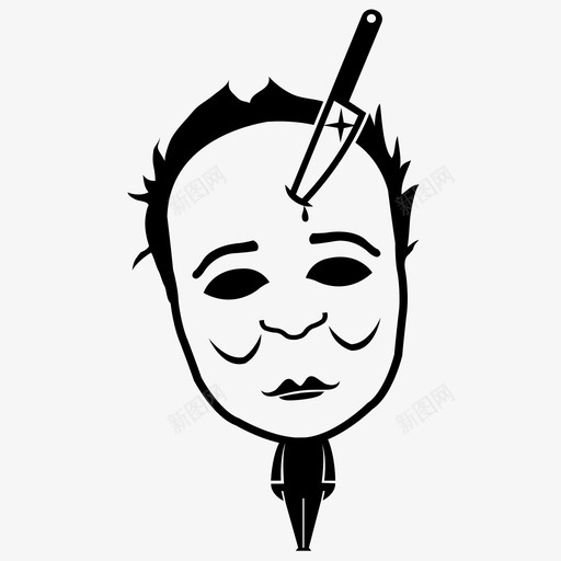迈克尔·迈尔斯万圣节恐怖图标svg_新图网 https://ixintu.com 万圣节 恐怖 电影 迈克尔·迈尔斯 连环杀手