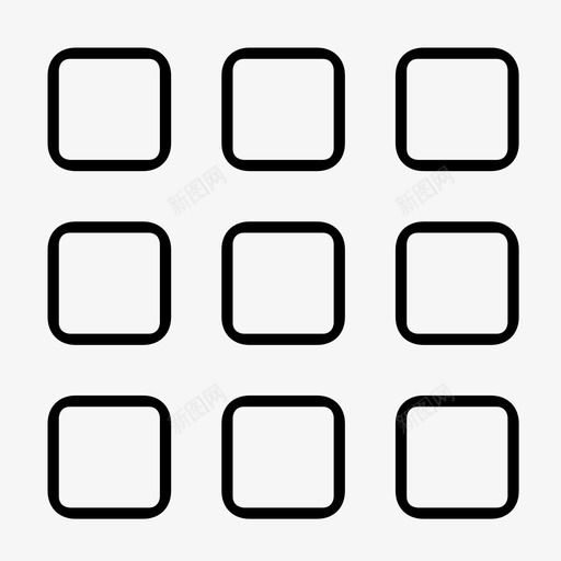 网格视图布局列表图标svg_新图网 https://ixintu.com ui ui线框 列表 布局 数字键盘 更多 缩略图 网格和列表视图 网格视图 节 键盘