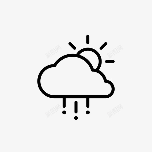 雨云雨天冰雹阵雨图标svg_新图网 https://ixintu.com 全面天气预报大纲 冰雹阵雨 天气状况 天气要素 天气预报 太阳 雨云 雨天