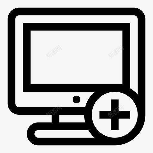 电脑显示器新窗口电脑图标svg_新图网 https://ixintu.com 加号 外设 屏幕 新窗口 电脑 电脑显示器 电视