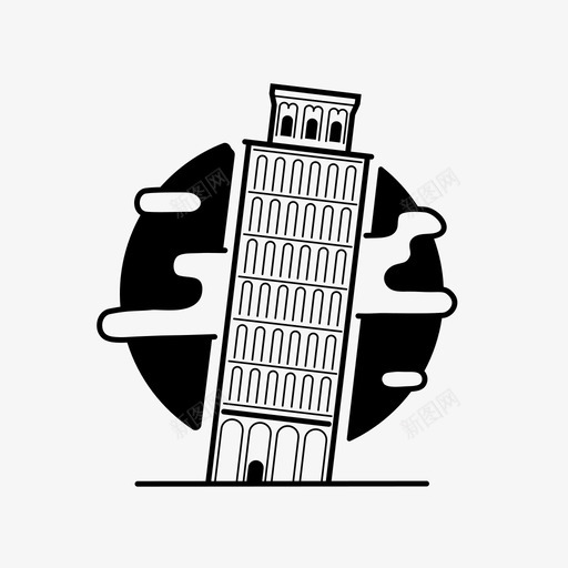 比萨塔旅游纪念碑图标svg_新图网 https://ixintu.com 地标 意大利 斜倚 旅游 景点 比萨塔 纪念碑