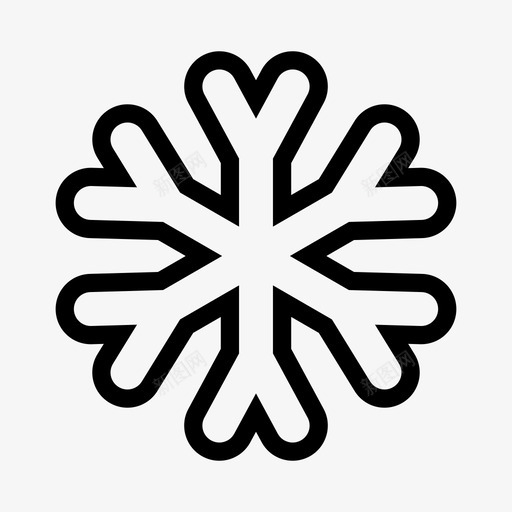 雪花白色天气预报图标svg_新图网 https://ixintu.com wsd天气 假日 冰 冰冻 天气预报 寒冷 独特 白色 雪花
