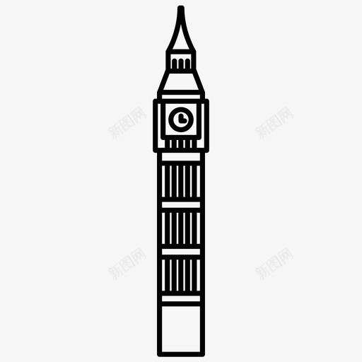 大本钟旅游纪念碑图标svg_新图网 https://ixintu.com 伦敦 城市 大本钟 旅游 纪念碑 英国 钟楼