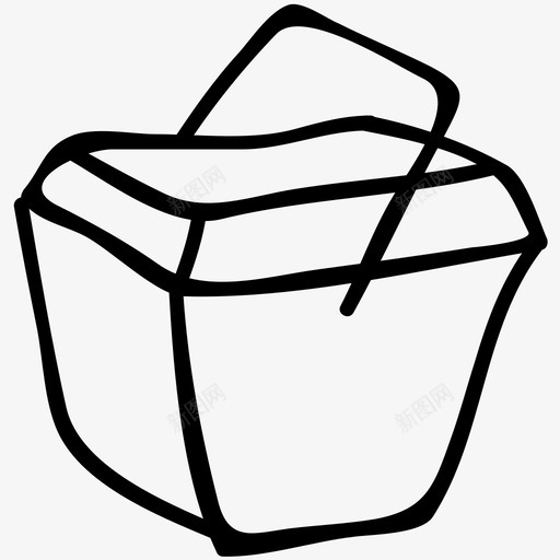 外卖中餐中餐外卖图标svg_新图网 https://ixintu.com 中餐 中餐外卖 外卖 外卖盒 盒装食品 酒店和餐厅手绘涂鸦图标