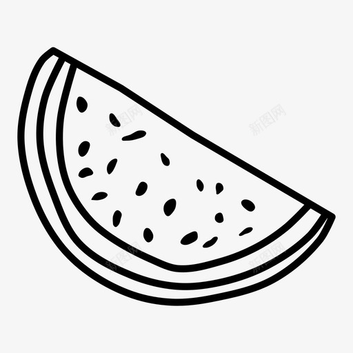 西瓜夏季切片图标svg_新图网 https://ixintu.com 切片 夏季 多汁 手绘 水果 种子 素描 西瓜 食品 食品涂鸦 黑白西瓜