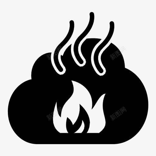 云火快速相互作用图标svg_新图网 https://ixintu.com 云火 充电 快速 易燃 火焰 热 燃烧 相互作用 速度