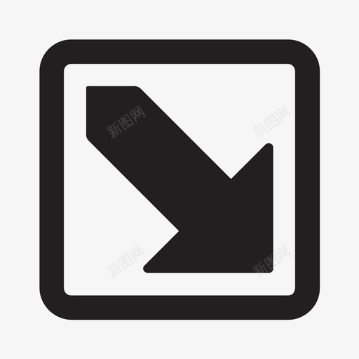 右下角方向箭头标志图标svg_新图网 https://ixintu.com 右下角 方向箭头标志