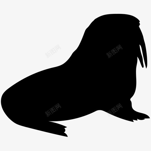 海象动物实体图标svg_新图网 https://ixintu.com 动物实体图标 海象