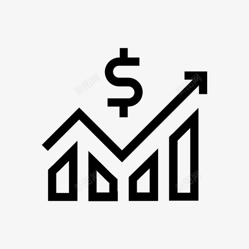利润扣除费用趋势图标svg_新图网 https://ixintu.com 信息图表 利润 扣除费用 搜索引擎优化概述 收入 收益 条形图 网络 美元符号 趋势 黑色