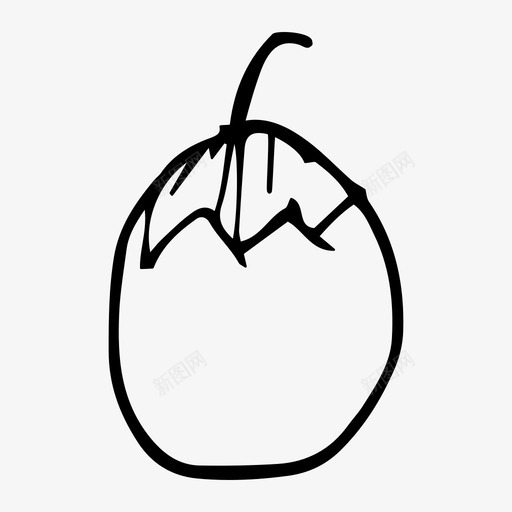 椰子热带饮料素描图标svg_新图网 https://ixintu.com 手绘 手绘食品 核果 椰子 椰子水 水果 涂鸦 热带饮料 素描 黑白饮料