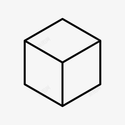 立方体正方形形状图标svg_新图网 https://ixintu.com 三维 多边形 对象 形状 正方形 立方体