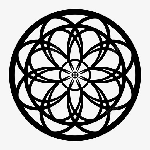 曼陀罗象征精神图标svg_新图网 https://ixintu.com 图案 圆形 形状 放松 曼陀罗 精神 装饰 象征