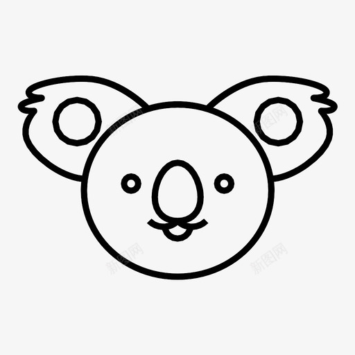 考拉笑脸负鼠图标svg_新图网 https://ixintu.com 动物 小袋鼠 欧洲 班迪科 笑脸 考拉 考拉熊 脸 袋鼠 负鼠 迪时科 迪科