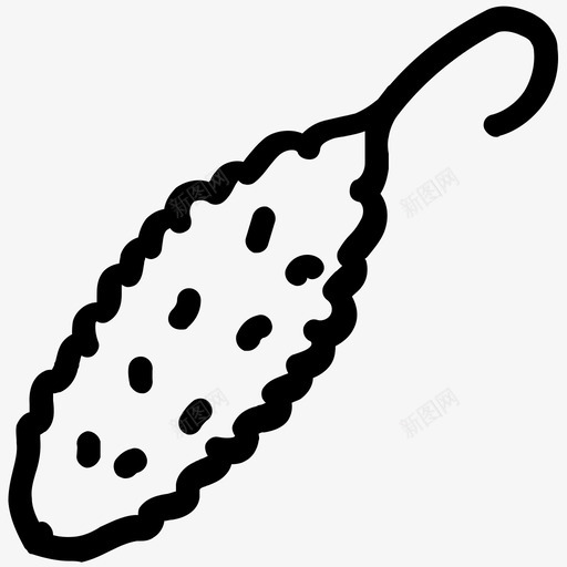 苦瓜食品蔬菜图标svg_新图网 https://ixintu.com 泰国菜 苦果 苦瓜 蔬菜 食品