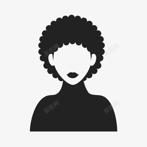 非洲裔用户风格图标svg_新图网 https://ixintu.com 个人 单身 发型 女孩 女性 用户 非洲人 非洲裔 风格