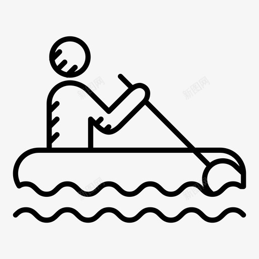 漂流水上运动图标svg_新图网 https://ixintu.com 划桨 户外 极限 水上 河流 漂流 白水漂流 皮划艇 船 运动