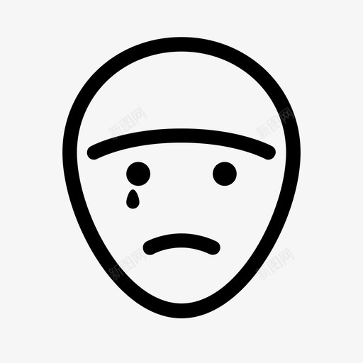 悲伤面孔面部表情图标svg_新图网 https://ixintu.com 傻瓜 哭泣 头部 悲伤 情感 情绪 沮丧 眼泪 面孔 面部表情