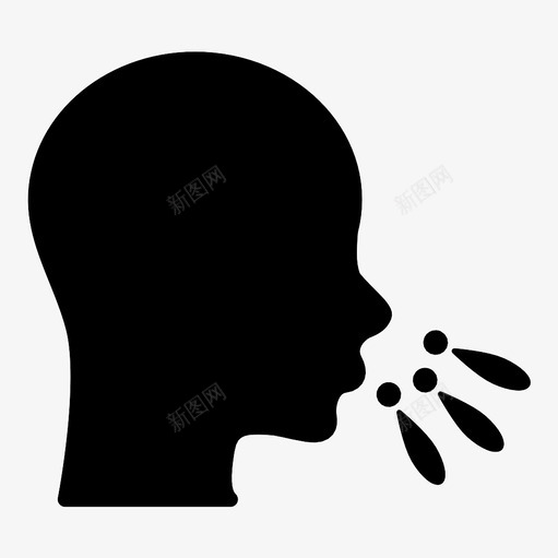 打喷嚏疼痛生病图标svg_新图网 https://ixintu.com 口沫横飞 口腔 唾液 头部 感染 打喷嚏 湿气 生病 疼痛 疾病 细菌 鼻子