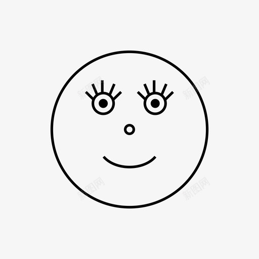微笑笑脸心情图标svg_新图网 https://ixintu.com 微笑 心情 快乐 情绪表情 感情 睫毛 睫毛膏 笑脸 脸 面部表情