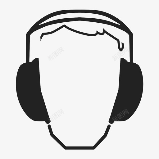 护耳器图标svg_新图网 https://ixintu.com 护耳器