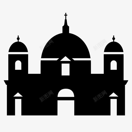 柏林大教堂结构纪念碑图标svg_新图网 https://ixintu.com 地标 基督教 建筑 德国 教堂 景观 柏林大教堂 穹顶 纪念碑 结构