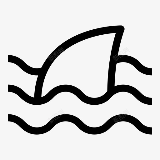 鲨鱼波浪水图标svg_新图网 https://ixintu.com 危险 圆圈 大海 水 波浪 海洋 游泳 生物 简单的东西 鲨鱼 鳍