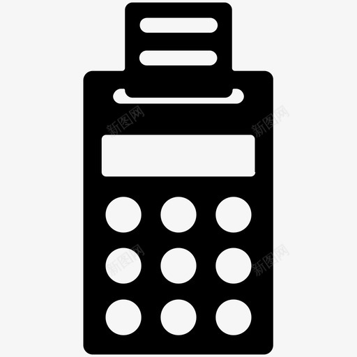 读卡器交易刷卡图标svg_新图网 https://ixintu.com 交易 估计器 借记卡 刷卡 工具实心图标 打印计算器 支付 收据 读卡器 购买