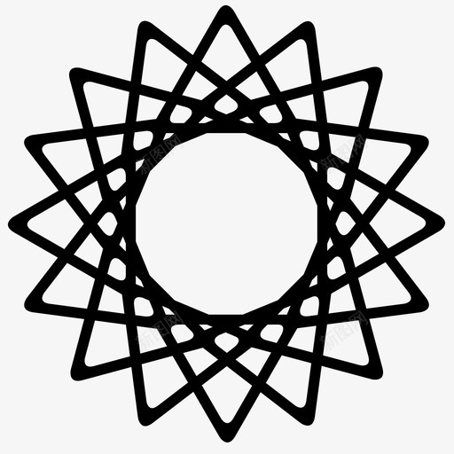 图案对称星星图标svg_新图网 https://ixintu.com 三角形 几何 图案 对称 尖头 星星 螺旋形 重复