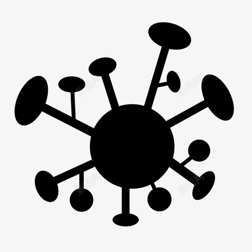霉菌孢子过敏细菌图标svg_新图网 https://ixintu.com 分子 病毒 细胞 细菌 花粉 过敏 霉菌孢子