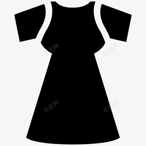 连衣裙线条衣服图标svg_新图网 https://ixintu.com 半袖 束腰外衣 线条 衣服 衬衫 连衣裙