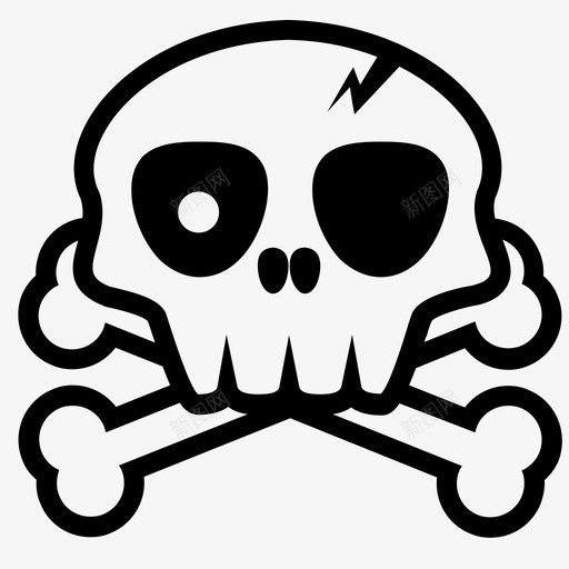 骷髅和交叉骨海盗快乐罗杰图标svg_新图网 https://ixintu.com 交叉骨 头 快乐罗杰 死亡 海盗 骷髅和交叉骨