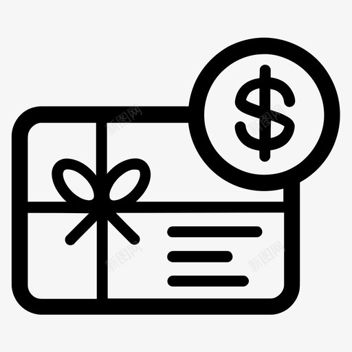礼品卡商店礼物图标svg_新图网 https://ixintu.com 付款 假日 可怕的电子商务 商店 电子商务 礼品卡 礼物 网上商店 美元符号 货币 钱 钱字符号