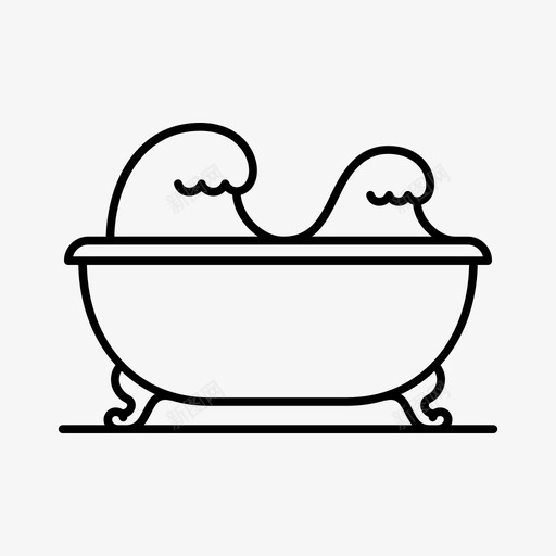 浴缸治疗洗涤图标svg_新图网 https://ixintu.com 保健 可爱的日常插图 水 治疗 波浪 洗涤 洗澡时间 浴室 浴缸 漂洗