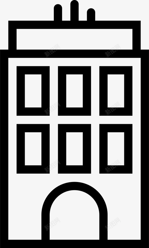 2层建筑冬季-300图标svg_新图网 https://ixintu.com 2层建筑 冬季-300