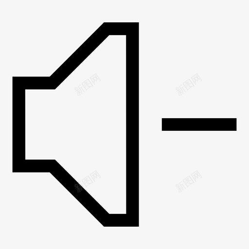 音量降低音频减号图标svg_新图网 https://ixintu.com 减号 噪音 声音 扬声器 音量降低 音频