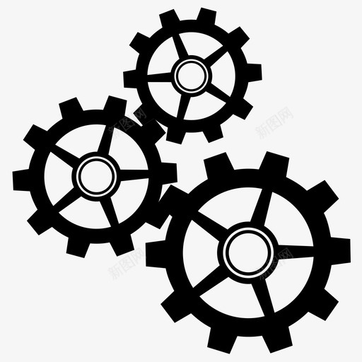 齿轮轮子金属图标svg_新图网 https://ixintu.com 机械 轮子 金属 钟表 齿轮