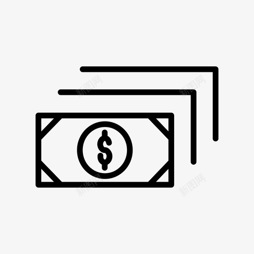 现金货币财务图标svg_新图网 https://ixintu.com 商业 现金 硬币 美元 美元符号 财务 货币 银行和金融卷2