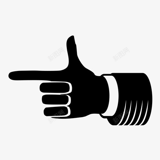 指针标志显示图标svg_新图网 https://ixintu.com 向前 手势 手指 拇指向上 指出 指针 方向 显示 标志 突出显示