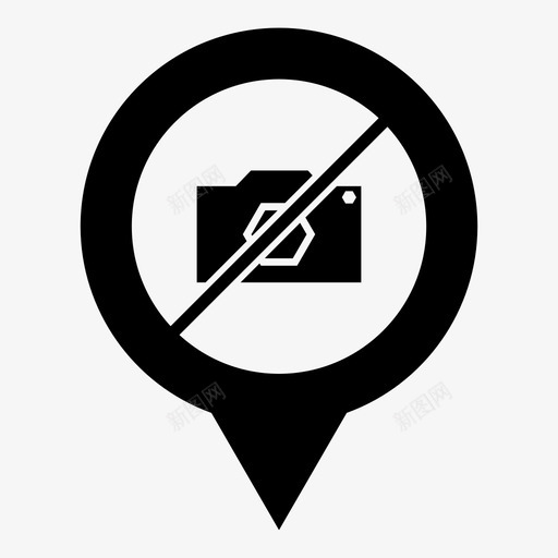 禁止摄影规则限制图标svg_新图网 https://ixintu.com pin 不允许 位置标记 地图标记 导航 指针 禁止 禁止摄影 私人 规则 限制