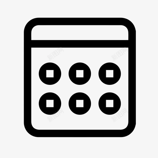 日历周时间框架图标svg_新图网 https://ixintu.com 事件 会议 周 截止日期 提醒 日历 日程安排 时间框架 月份
