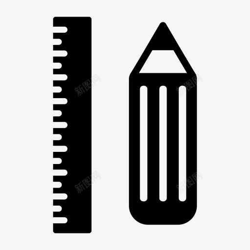 尺子和铅笔工具学校图标svg_新图网 https://ixintu.com sharap 学校 尺子和铅笔 工具 数字 画 纸 线 长