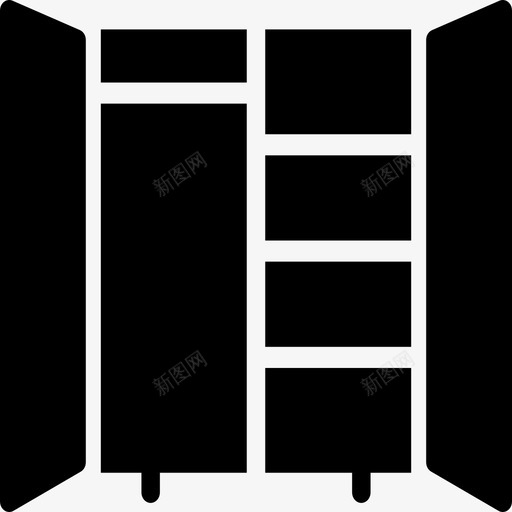 衣柜卧室橱柜图标svg_新图网 https://ixintu.com 卧室 壁橱 室内 家具 开放式橱柜 服装 橱柜 衣柜