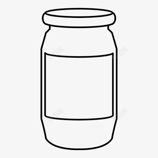 空罐玻璃食品杂货图标svg_新图网 https://ixintu.com 保存 保存罐 果冻 果冻罐 果酱 涂抹 玻璃 空罐 糊状 食品杂货