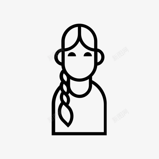 女人化身辫子图标svg_新图网 https://ixintu.com 分开 化身 头发 女人 女孩 辫子 长发